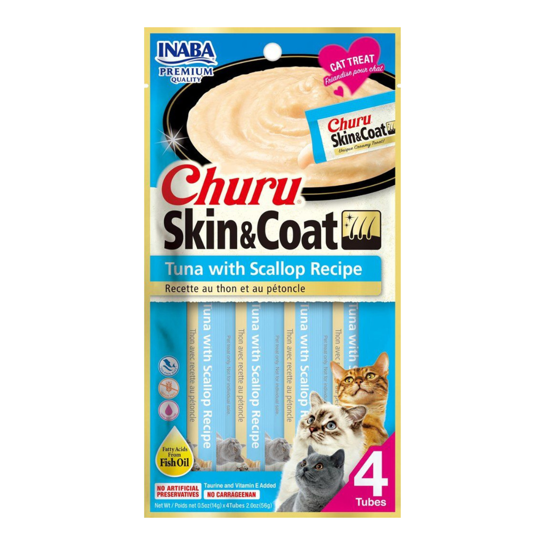 INABA Churu Puree Skin & Coat Tuna & Scallop 56g (6pk)