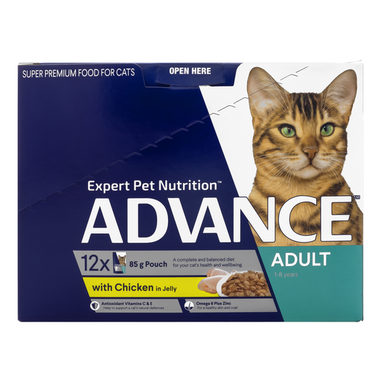 ADVANCE Cat Chicken in Jelly Single Serve Meals (Wet) 85g (12pk)