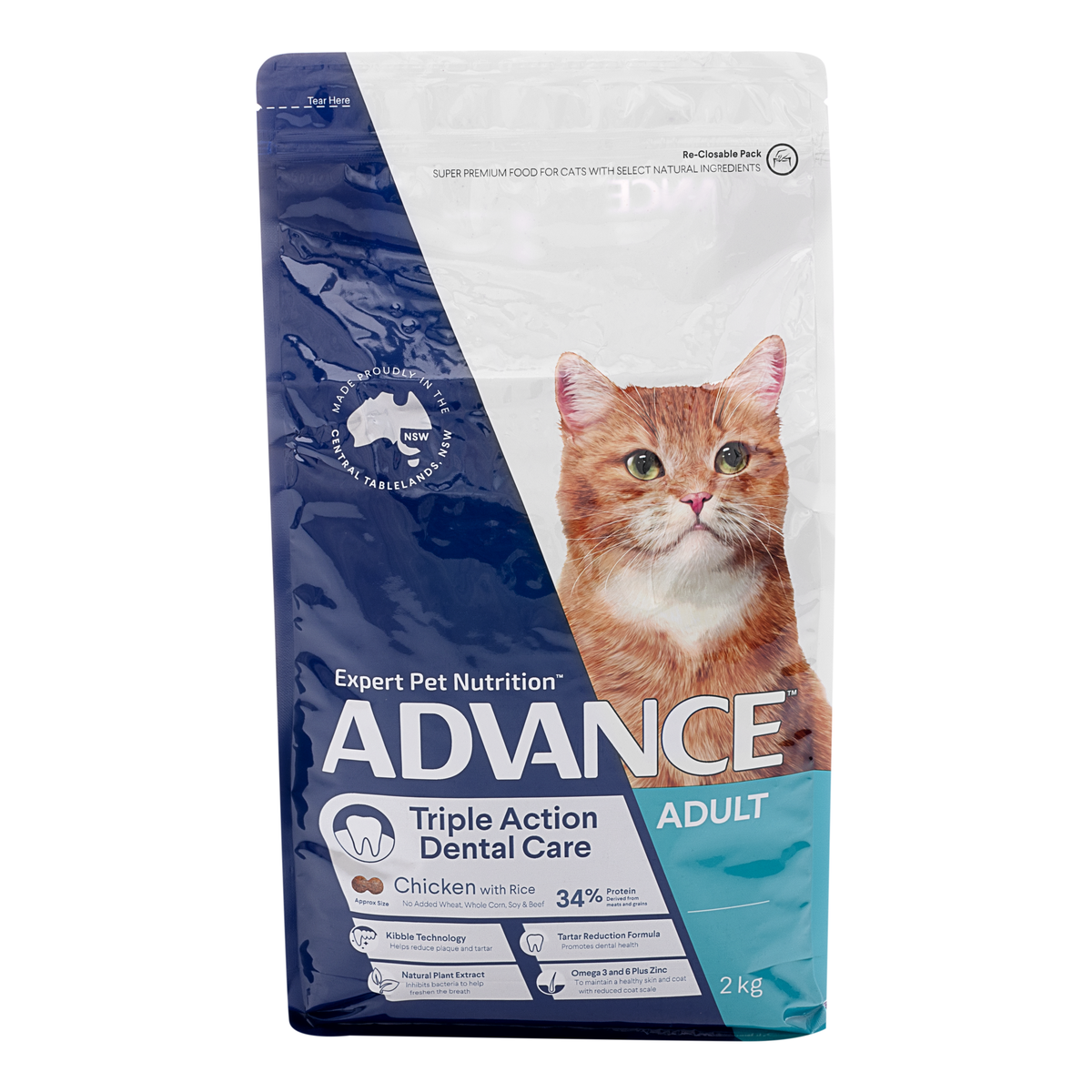 ADVANCE Cat Triple Action Dental Chicken with Rice 2kg