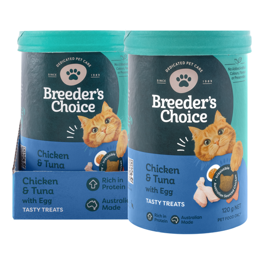 Breeder's Choice Tasty Treats - Chicken, Tuna & Egg 120g (3pk)