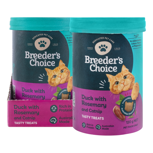 Breeder's Choice Tasty Treats - Duck, Rosemary & Catnip 120g (3pk)