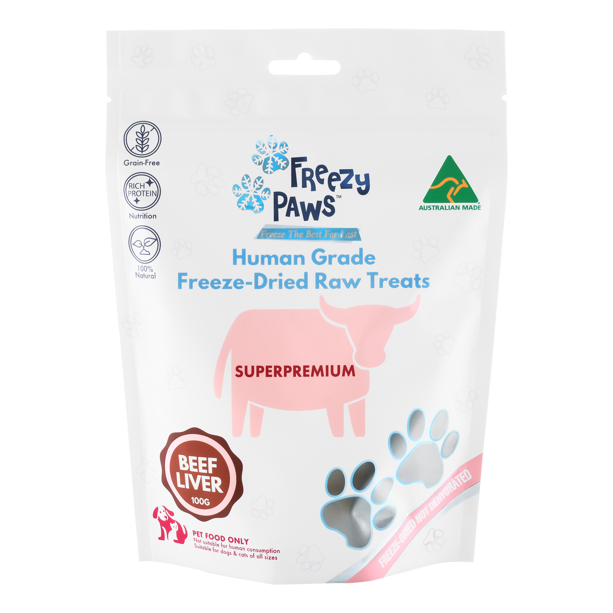 Freezy Paws Freeze Dried Beef Liver Treats 100g