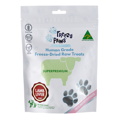 Freezy Paws Freeze Dried Lamb Liver Treats 100g