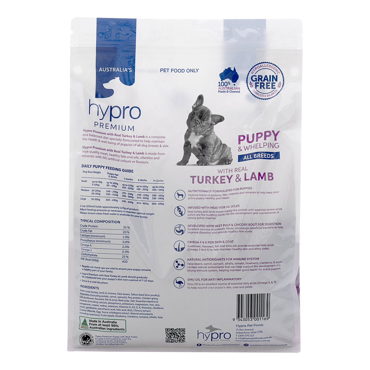 Hypro Premium Puppy Grain Free Turkey & Lamb