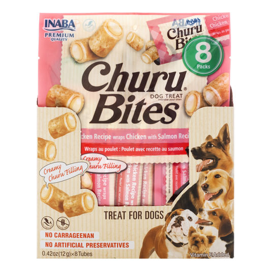 INABA Churu Bites Chicken Wraps with Salmon 96g (6pk)