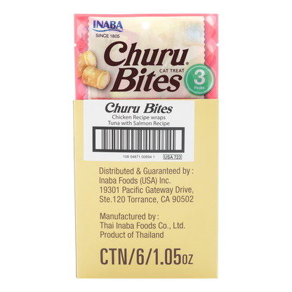 INABA Churu Bites Chicken Wraps with Tuna & Salmon 30g (6pk)