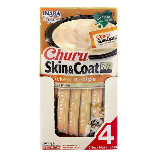 INABA Churu Puree Skin & Coat Chicken 56g (6pk)