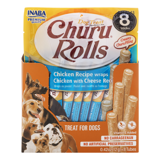 INABA Churu Rolls Chicken Wraps with Cheese 96g (6pk)