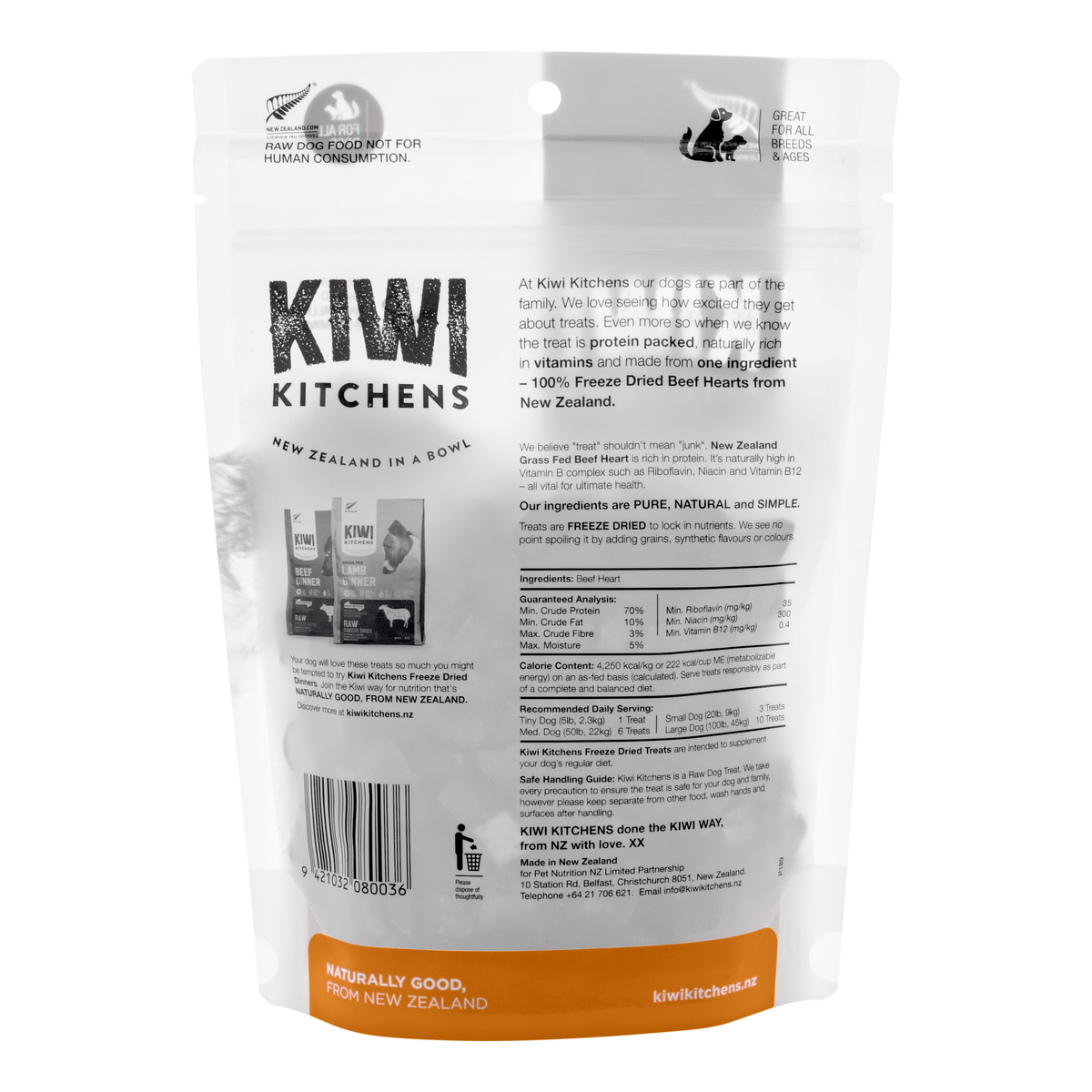 Kiwi Kitchens Freeze Dried Beef Heart Treats