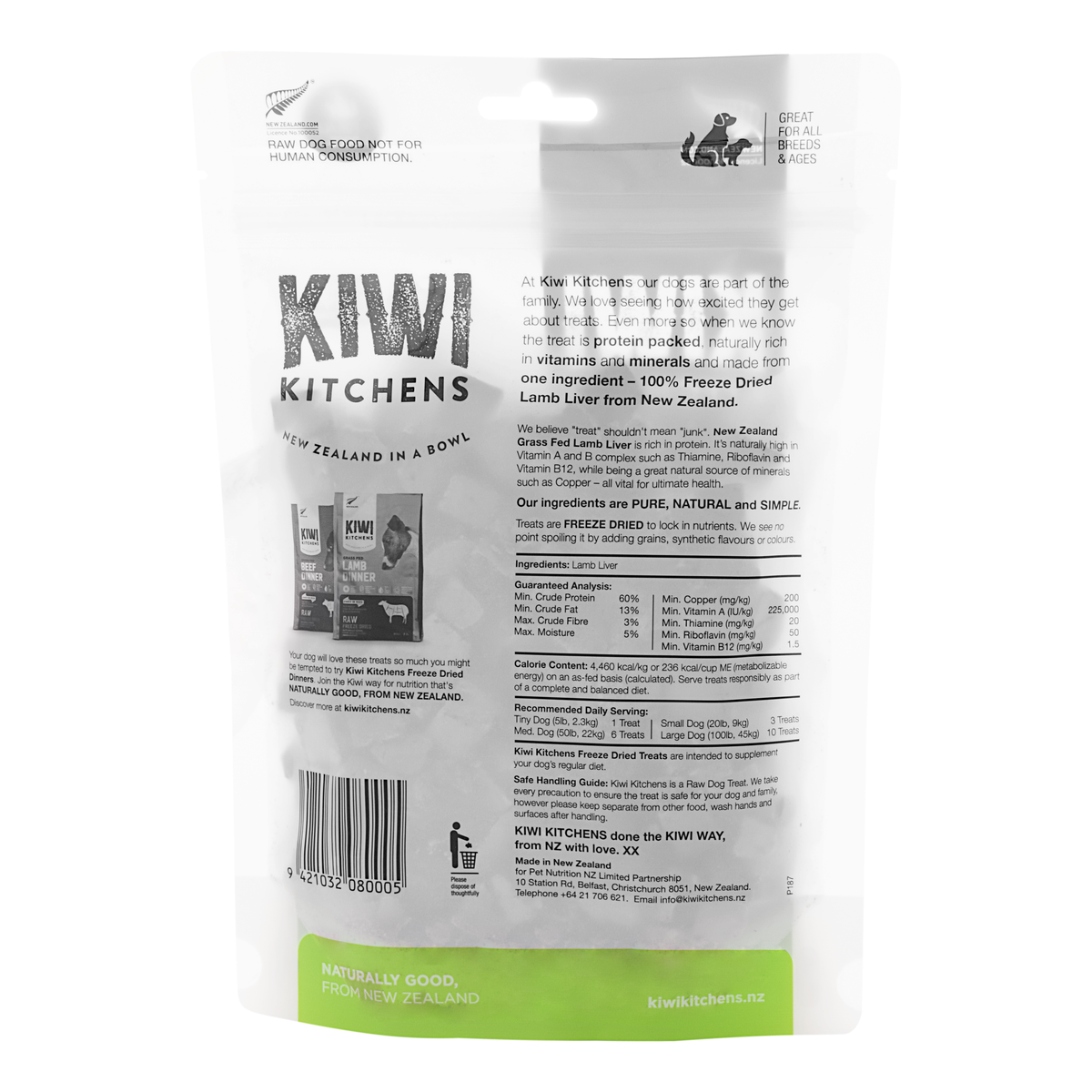 Kiwi Kitchens Freeze Dried Lamb Liver Treats