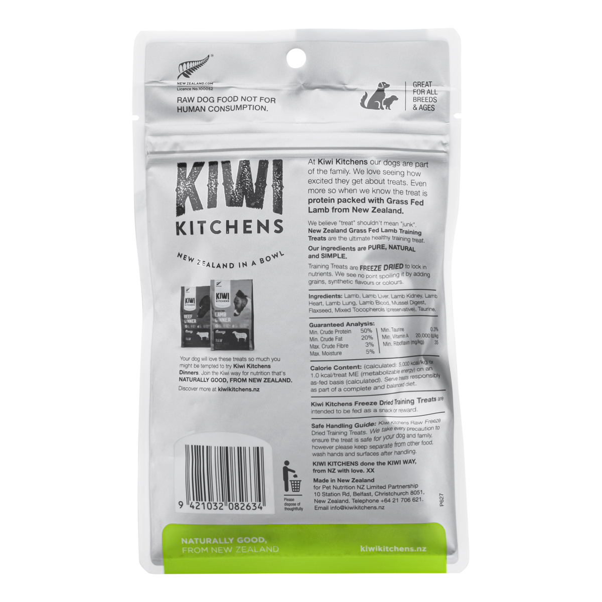 Kiwi Kitchens Freeze Dried Lamb Liver Training Treats 30g