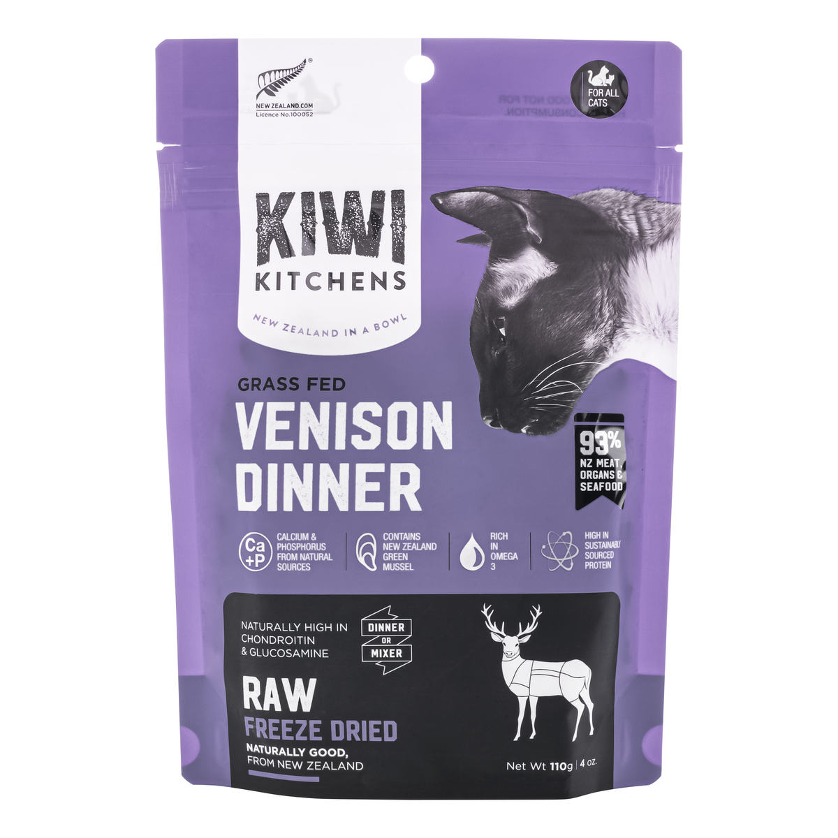 Kiwi Kitchens Freeze Dried Venison Cat Dinner