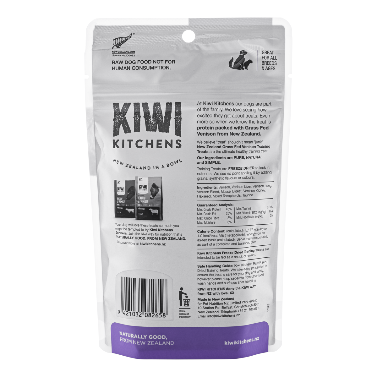 Kiwi Kitchens Freeze Dried Venison Training Treats 30g