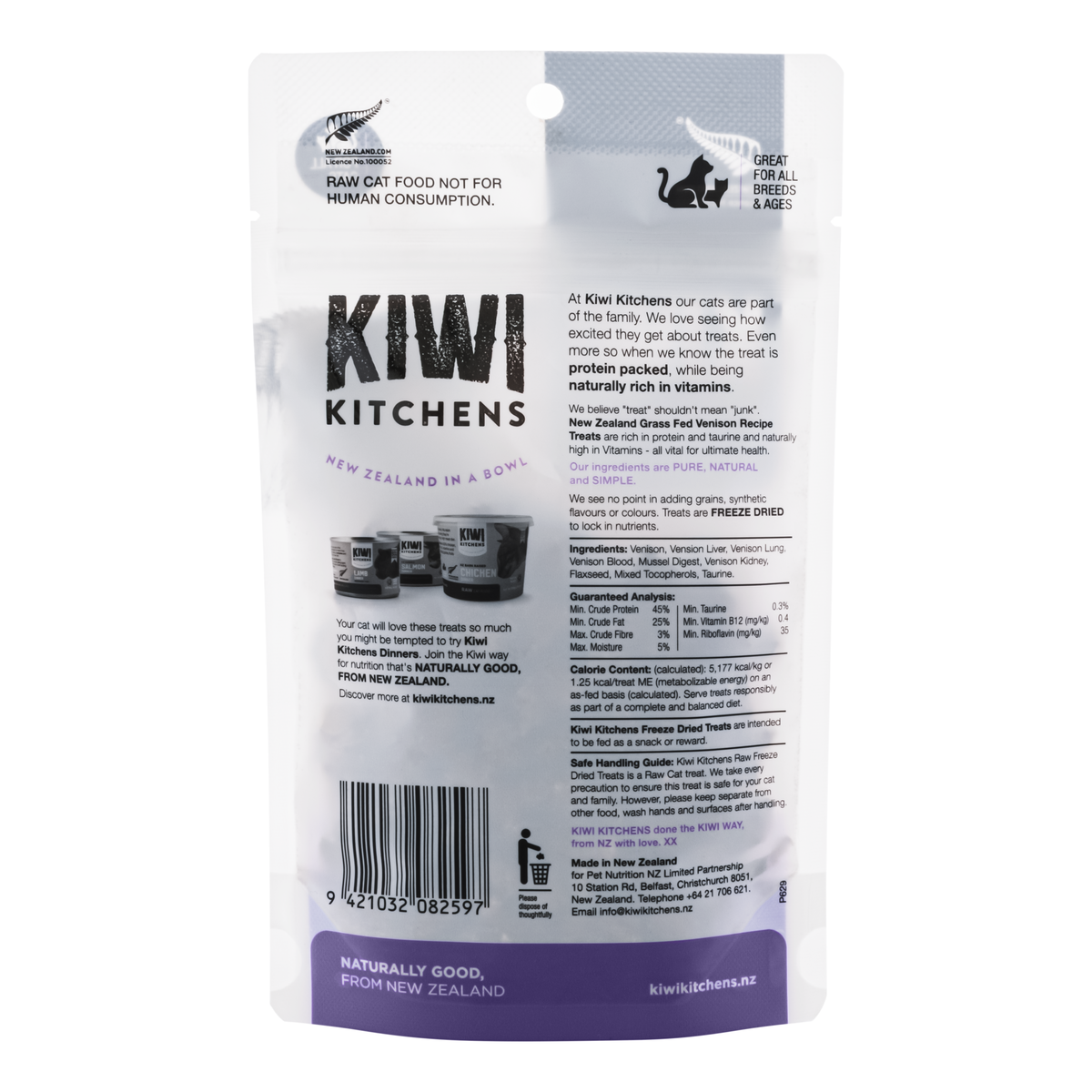 Kiwi Kitchens Freeze Dried Venison Treats 30g