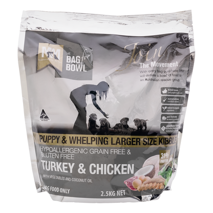 MFM Puppy Large Kibble Turkey & Chicken Grain & Gluten Free (Grey) 2.5kg