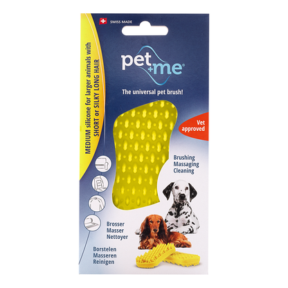 Pet+Me Soft M/L Short Hair Dog Brush (Yellow)