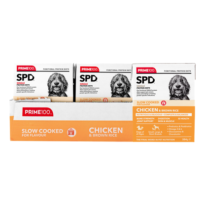 PRIME100 SPD Slow Cooked Chicken & Brown Rice 354g (12pk)