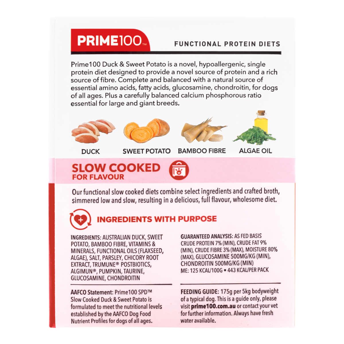 PRIME100 SPD Slow Cooked Duck & Sweet Potato 354g (12pk)