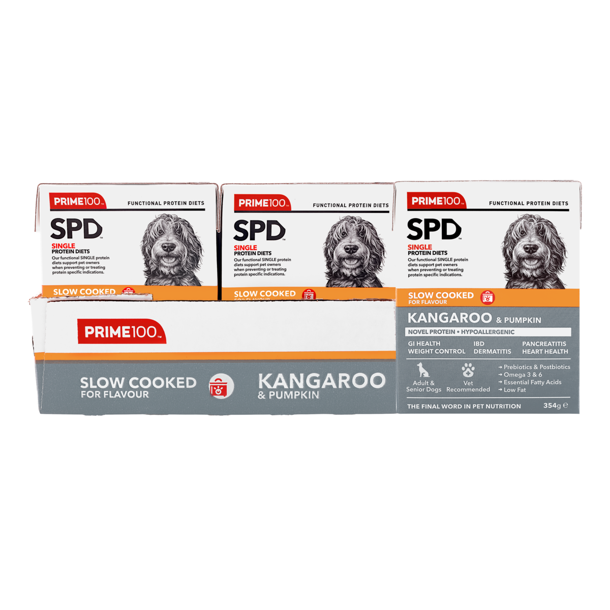 PRIME100 SPD Slow Cooked Kangaroo & Pumpkin 354g (12pk)