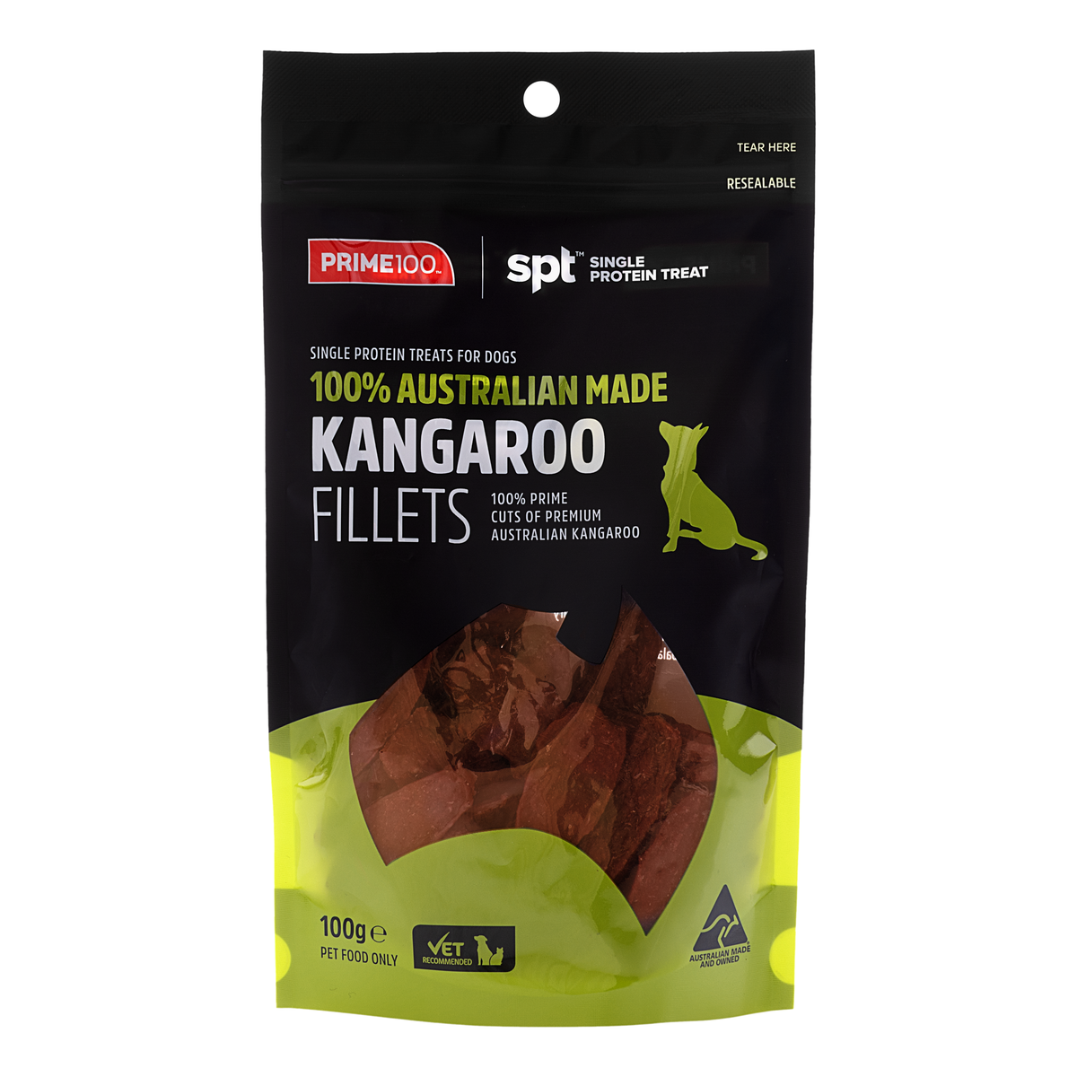 PRIME100 SPT Kangaroo Fillet Treats 100g