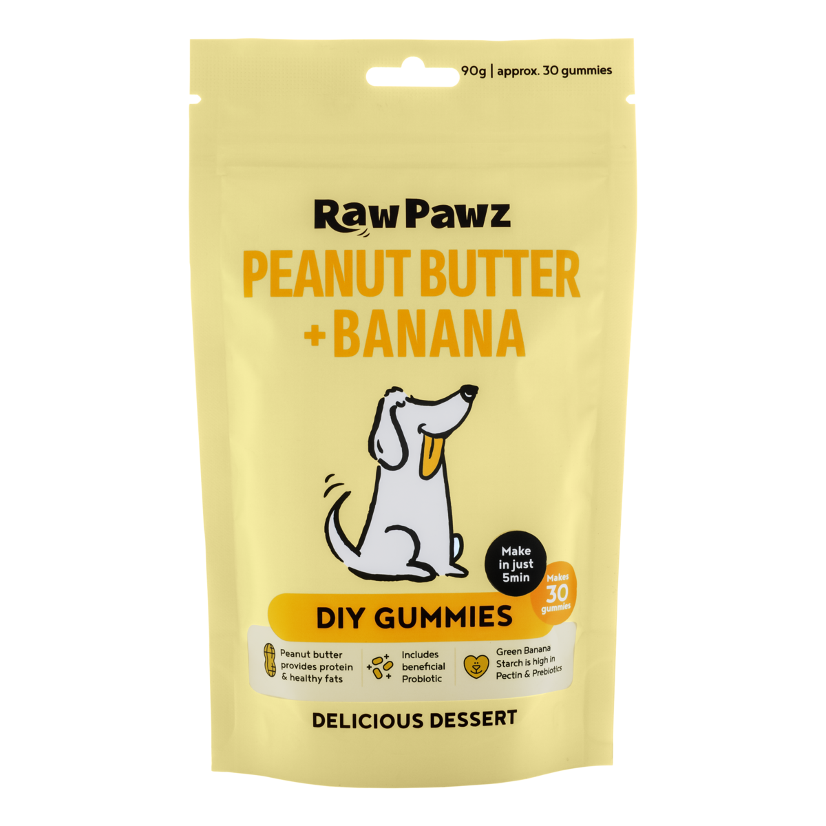 Raw Pawz Peanut Butter & Banana DIY Gummies 90g