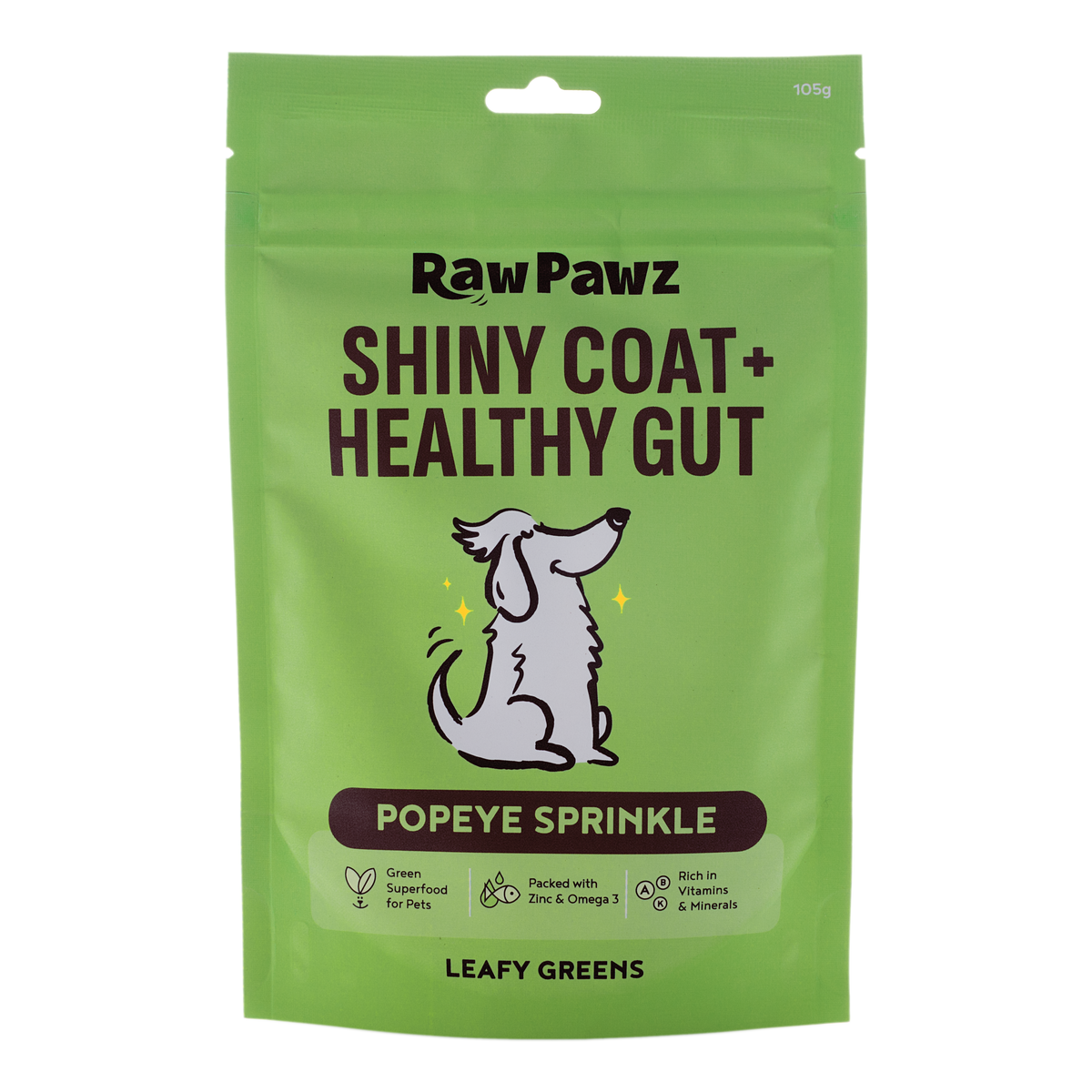 Raw Pawz Shiny Coat & Healthy Gut Popeye Sprinkle 105g