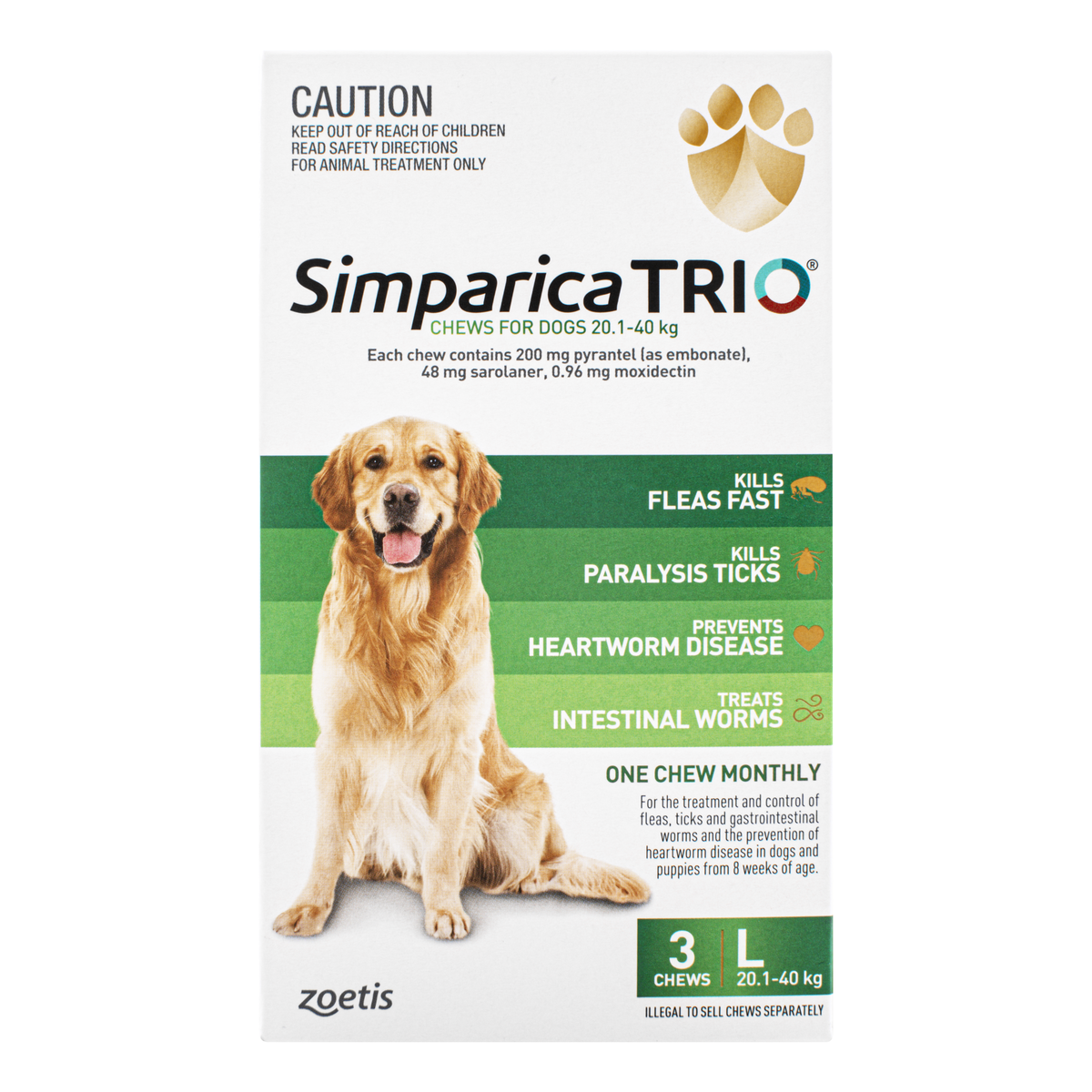 Simparica TRIO 20.1-40kg Green