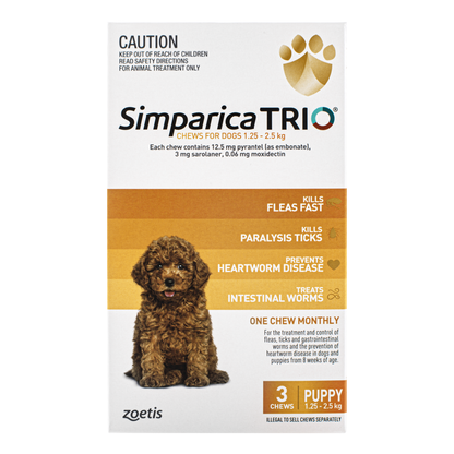 Simparica TRIO 1.3-2.5kg (Yellow 3pk)