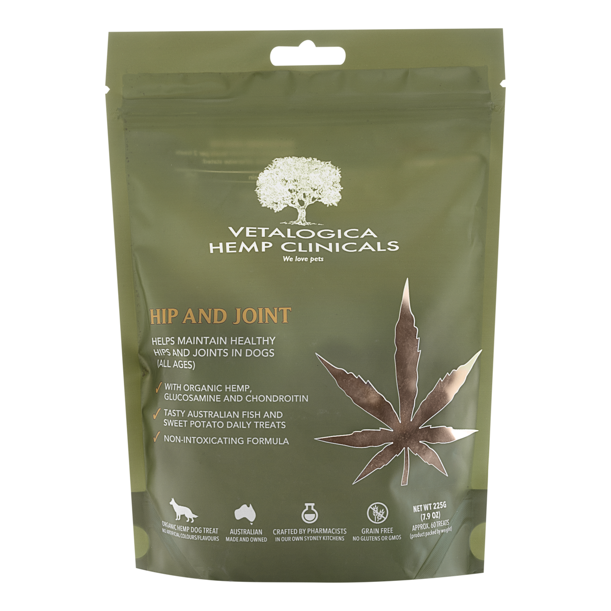 Vetalogica Hemp Clinicals Hip & Joint Dog Treats 225g