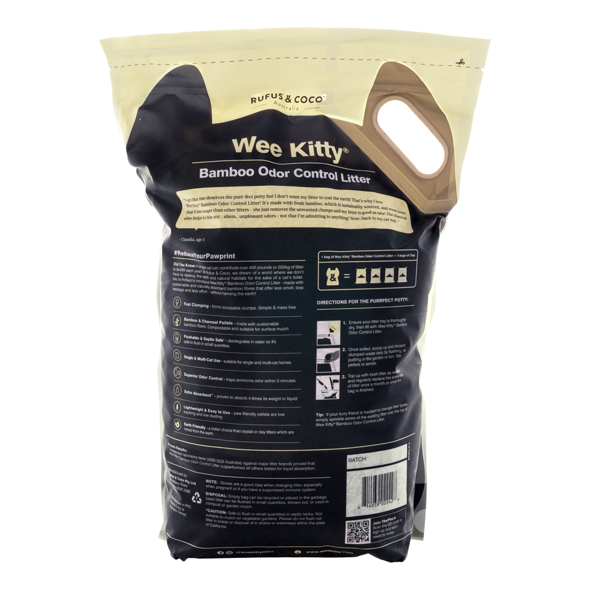 Wee Kitty Bamboo Odour Control Litter