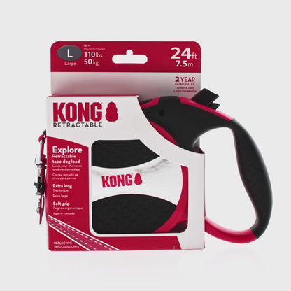 KONG Explore Retractable Leash (Red L)