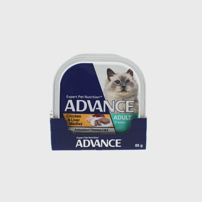 ADVANCE Cat Adult Chicken & Liver Medley 85g (7pk)